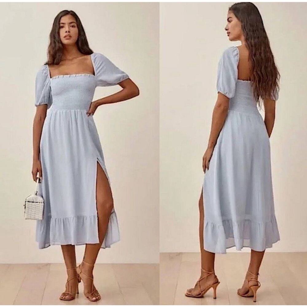 Reformation Light Blue Midi Dress